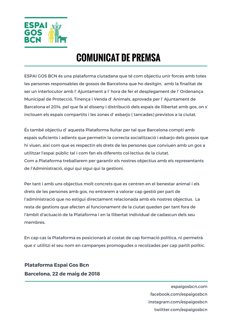 Comunicat premsa Espaigosbcn